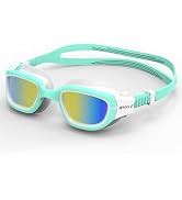 Whale Kids Swim Goggles, K2 GE Anti-Fog Anti-UV Swimming Goggles for Boys & Girls Age 6-14 Youth ...