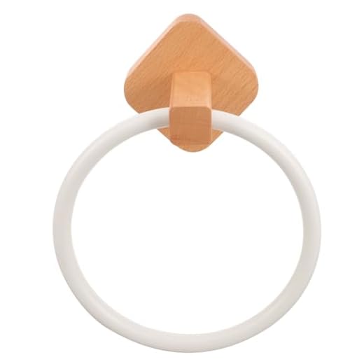 Angoily Anillo De Toalla Anillo De Toalla De Mano De Madera Rústico Toallero Soporte De Anillo Montado En La Pared Soporte De Toalla De Mano Plato De Cocina Toallero Boho Decoración De La