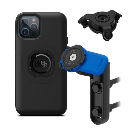 Image of Quad Lock Brake /Clutch Motorcycle Phone Mount with Vibration Dampener and MAG Phone Case for iPhone 12 /12 Pro