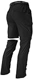 Men's Hiking Pants Convertible Zip Off Lightweight Waterproof Quick Dry Outdoor Fishing Travel Safari Camping Black 34
