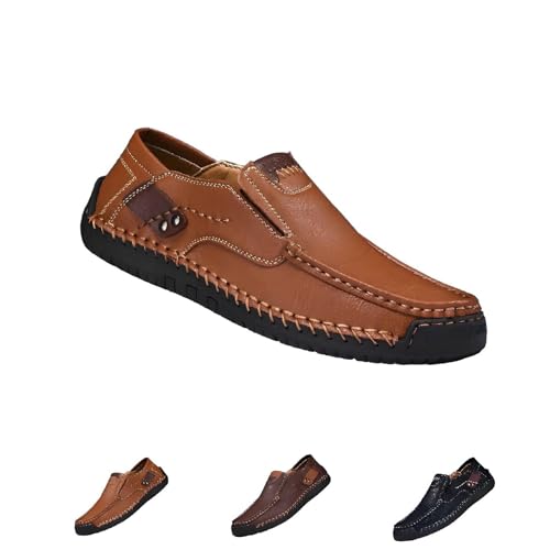 The First Young Shoes Men, 2025 New Men’s Handmade Premium Leather Slip-On Driving Boots