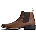 Western Cowboy Boots for Men - Mens Square Toe Chelsea Boots Ankle Cowboy Boots for Men Casual Retro Stylish Boots Brown