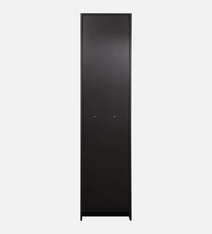 Image of Mintwud Pepperfry Engineered Wood Maya Wardrobe with 1 Doors Storage and Mirror | Wooden Almirah for Living Room Bedroom Furniture | Storage Organizer Cabinet Cupboard for Clothes (Black Wenge Finish)