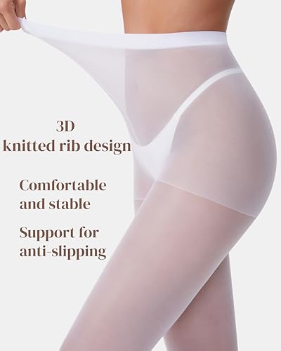 Image of leg elegant 3 Pairs 20D Women's Sheer Tights Ultra Sheer Pantyhose with Control Top