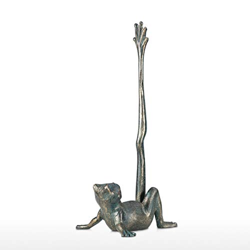 Frog Paper Towel Holder Animal Toilet Paper Roll Holder Antique Cast Iron Organizer Cast Iron Paper Towel Stand - Image 4