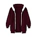 Muscularfit Mens Fuzzy Sherpa Jacket Fleece Long Sleeve Full-Zip Hooded Shirt Casual Warm Winter Jacket Coats Outdoor Fashion Wine L