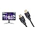Samsung Monitor Gaming Odyssey G3 (S27AG322), Flat, 27', 1920x1080 (Full HD), VA, 165 Hz & Amazon Basics - Cavo HDMI 4K da 0,9 m, alta velocità con Ethernet 18 Gbps, 4K@60 Hz, 2160p, Nero
