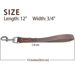   Leather-Short-Dog-Lead-Strong-Traffic-Pet-Lead-with-360o-Heavy-Duty-Metal-Hook-Short-Dog-Leash-for-Big-Large-Medium-Dogs-Training-and-Walking