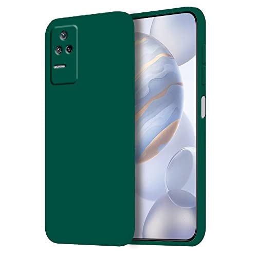 HONLEN Funda Compatible para Poco F4 Case, (6.67' Inches) Líquida TPU Silicona Cover con Anti-Rasguño, Cáscara Suave Cubierta Verde Oscuro