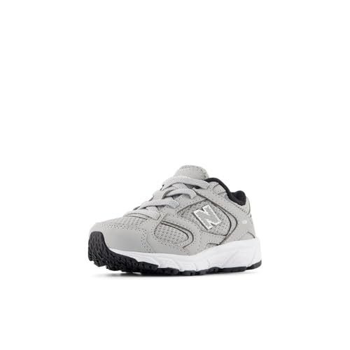 New Balance Kid's 408 V1 Bungee Sneaker, Raincloud/Silver Metallic, 7.5 W Toddler