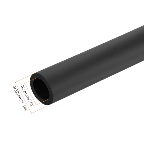 Image of uxcell Foam Tubing for Handle Grip Support,22mm(7 /8 inch) ID 32mm(1 1 /4 inch) OD 0.3 Meter /1ft Length Black