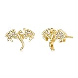 Dragon Earrings 925 Sterling Silver Stud Hypoallergenic Dragon Earrings for Women Girl (Stud Earring