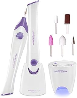 TOUCHBeauty Nail File Electric 5in1 Manicure Pedicure Set with Stand,Professional Natural Nail Drill Buffer Shine Tool for Fingernails Toenails Purple TB-1335