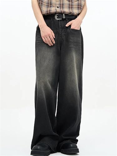 Men's Classic Hip Hop Jeans Baggy Wide Leg Denim Pants Straight Vintage Streetwear Oversized Trousers4