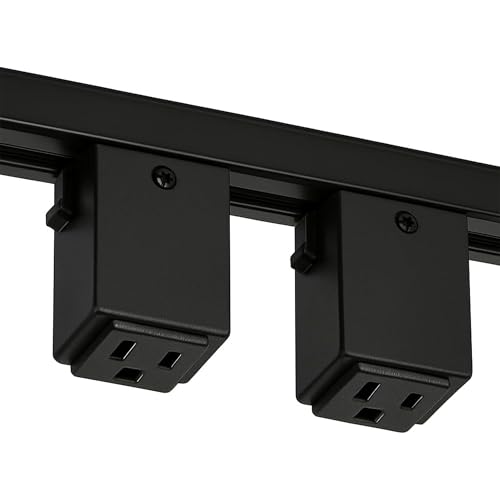 OHLECTRIC H-Track Lighting Outlet Adapter, H-Type Track (2-Pack) Black Power Plug Accessory for...