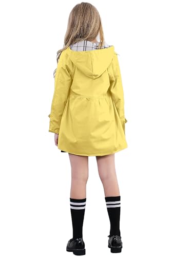 Girl's Waterproof Trench Coat Hooded Lightweight Rain Jackets4