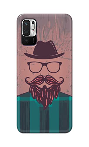 Image of PRINTFIDAA Man Icon with Beard Shirt Hipster Printed Designer Hard Case for Poco M3 Pro (5G) Back Cover -(e) RPM1001