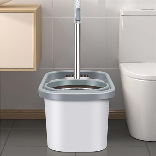 PBENO Bodenwischer Extra Dicker Haushaltsmopp, drehbar, trockenes und nasses Wischtuch, Nicht von Hand waschbar, mit Eimer und Rad, Bodenwischer-Set – Bild 7