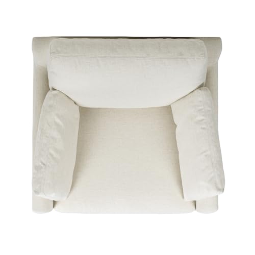 Sillón moderno de lino blanco lavado miniatura 7