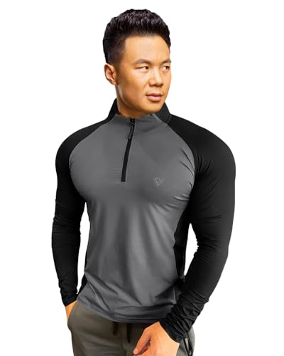 Image of EYEBOGLER Men High Neck ColourBlocked Full Sleeve Regular Fit T-Shirt