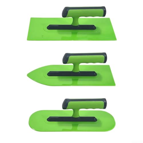 Besttoolifes Set di 3 cazzuole per intonacatura, in acciaio inox, cazzuola piatta per cartongesso, cazzuola per intonacatura, cazzuola per cemento, finitura muratura, set per calcestruzzo, cemento