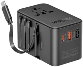 Promate Universal Travel Adapter with GaN Charger, 2500W AC Socke...