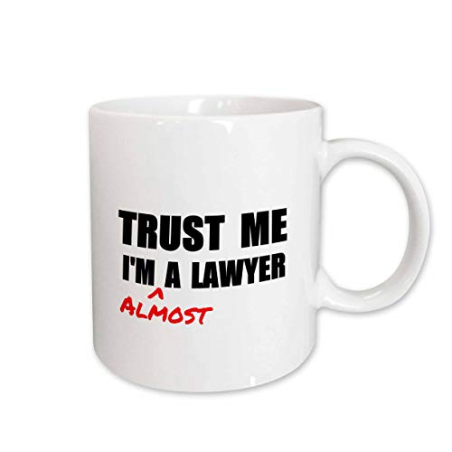 Mensuk Trust Me I'm Almost A Lawyer Fun Law Humor Funny Student Gift Two Tone Black Mug, 11 oz, Black/White