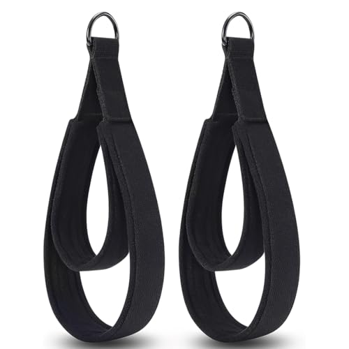 YOFDAL 1 Coppia Corda per tricipiti con cavo, due misure in una corda extra lunga, cinghie di estensione per tricipiti, maniglie per allenamento a casa per bande di resistenza