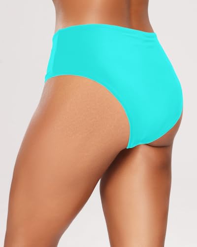 Image of Tempt Me Womens High Cut High Waisted Bikini Bottoms Tummy Control Bathing Suit Bottoms Swim Bottom Swimsuit Bottom