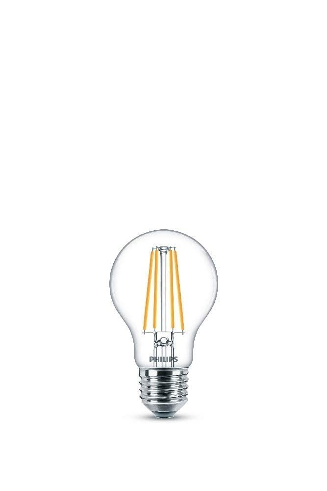 Philips White Led Classic A60 Clear Light Bulb [E27 Edison Screw] 8.5W - 75W Equivalent, Cool (4000K), Non-Dimmable 929002025555