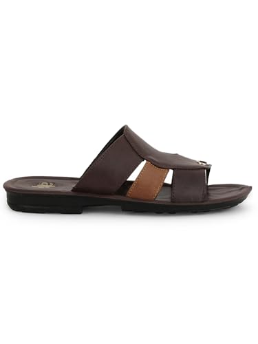 Image of Liberty A-HA MPU-58 Casual Flat Sandal For Men - Black,Brown, Tan PU Slip-on Slipper - Stylish Footwear for Travel, Office & Home - Soft Padded Sole - Lightweight and Durable - Outdoor Chappal for Man
