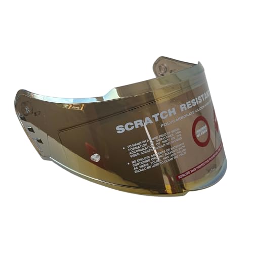 Image of Studds Helios Helmet Outer Visor, Glossy Black, Pinlock Insert Compatible, Original (Gold)