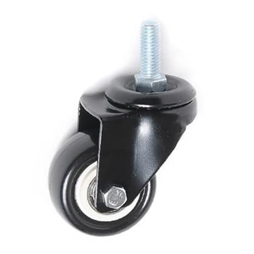 Roulette de meuble noire anti-bruit avec double roulement et frein