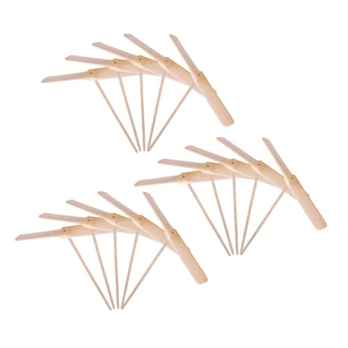 GALPADA 15 Piezas Juguete De Libélula Voladora De Madera Libélula De Juguete para Exteriores Hélice para Jardín
