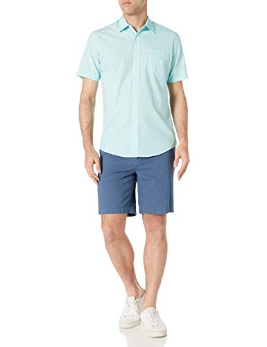 Image of Amazon Essentials Men's Regular-Fit Short-Sleeve Poplin Shirt, Collared, Washed