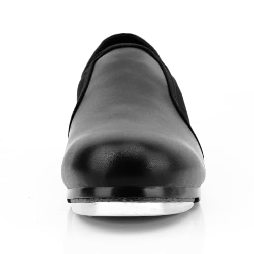 Keemi Tap Dance Shoes for Girls Boys,Non-Slip PU Leather Jazz Dance Tap Shoes for Unisex-Child, Black2