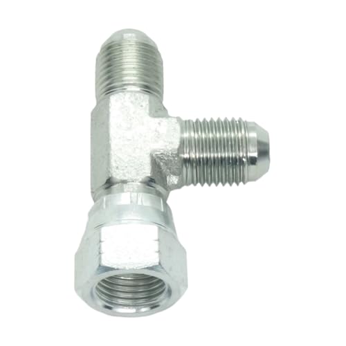 Image of 1 Piece Steel JIC Flare Tube Fitting,Tee Swivel Run 3 /8 JIC (9 /16 inch-18 Threads)