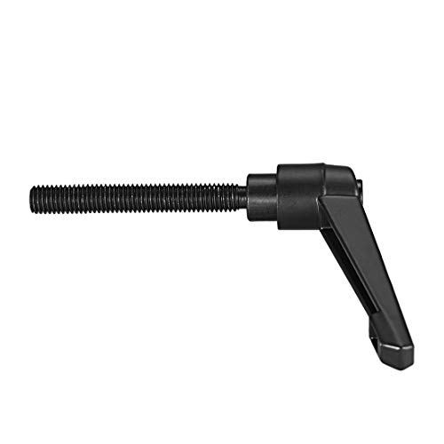 Image of uxcell Adjustable Clamping Lever Handle M10 x 70mm Metric Black Oxide Carbon Steel Male Threaded Stud Hand Knobs Push Button Ratchet Rotating Screw Handles Bolts with Locking Lever Black