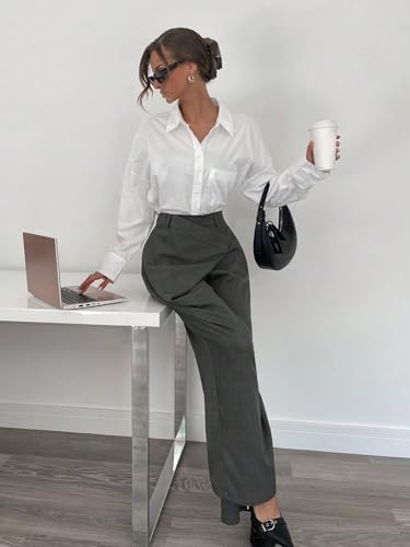 SECOLI 2024 Wide Leg Long Pant for Women Loose Straight Leg Trousers, Wide Leg Suit Pants4