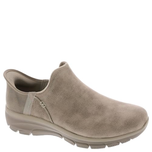 Bottines Skechers à enfiler larges pour femme coloris taupe
