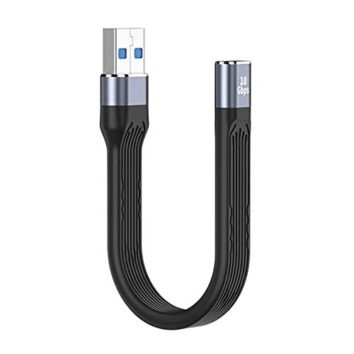 CY 10Gbps USB 3.1 Type C Female to USB3.0 Type A Male Flat Slim FPC Data Cable 13cm for Laptop Phone