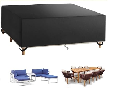 Housse table de jardin rotin indéchirable bâche imperméable contre humidité - 7