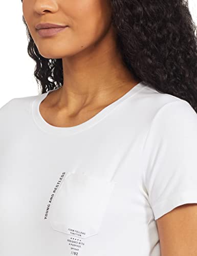 Image of Spykar Womens Regular Fit Lycra Jersey Solid T-Shirt (A21SPKT01BJ009W004, White, S)