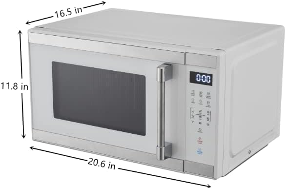 Miniatura 2 de Horno microondas de tamaño medio de 1.1 pies cúbicos 1000 W, 1000 W, acero inoxidable blanco, 20.60 x 16.50 x 11.80 pulgadas