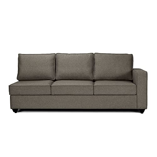 Image of Wakefit Sofa Set | 3 Year Warranty | Sofa 3 Seater, 3 Seater Sofa for Living Room, Wooden Sofa Set, 3 Seater + Left Aligned, Sofa for Living Room - Napper(Omega : Grey)