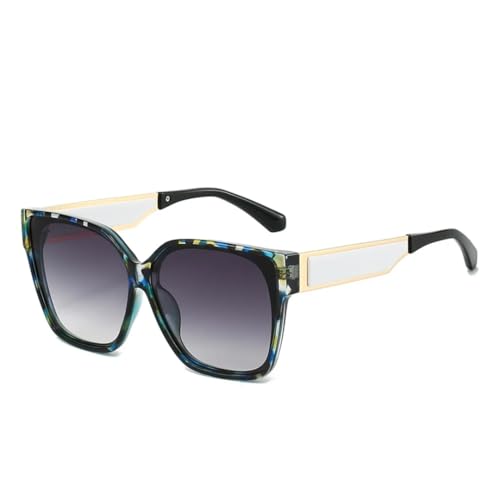 Lunettes de soleil rétro UV400 avec montures contrastées et verres dégradés pour femmes et hommes