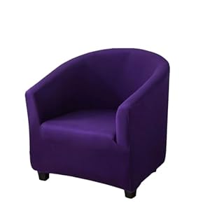 Morbuy Tub Chair Covers, 1 Piece High Stretch Club Chair Covers Soft Armchair Slipcovers for Dining Living Room Office Reception (Purple)