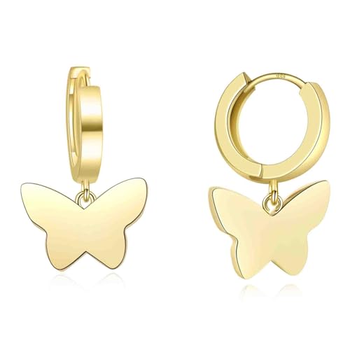 ToHeart 14K Butterfly Earrings for Womens Lightweight Minimalist Gold Butterfly Earrings for Womens Handpicked Gifts Bff Birthday