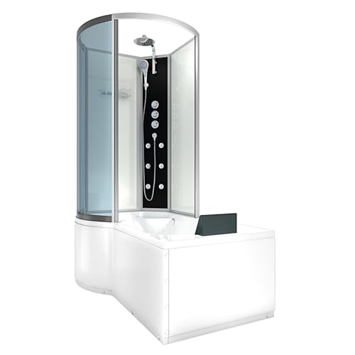 Kombination Badewanne Dusche K50-R02-EC Duschtempel 100x170 cm