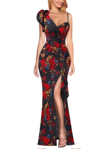 Image of VFSHOW Womens Ruffle One Shoulder Wedding Formal Prom Evening Maxi Dress